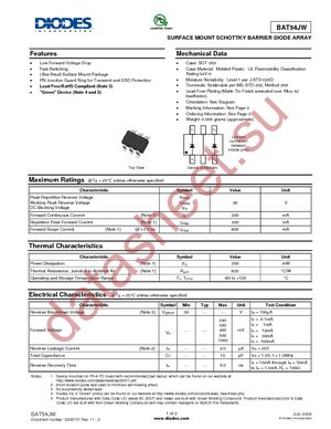 BAT54JW-7-F datasheet  